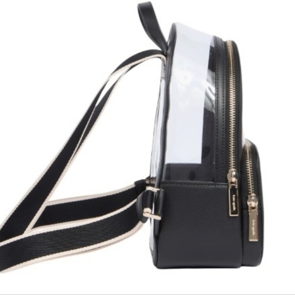 NWT Kate Spade ♠️ black & white polka dot Clare See Through Small Backpack main image 4